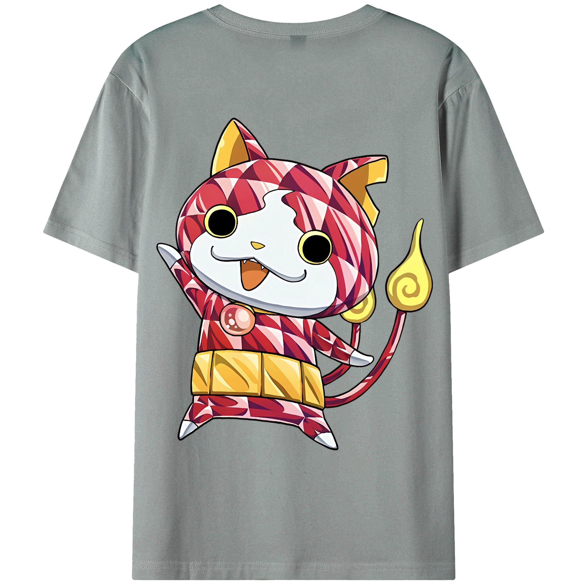 （画像用） 妖怪ウォッチ Yo-kai Watch 綿100％ メンズ半袖Tシャツ（バックプリント） 通気性
